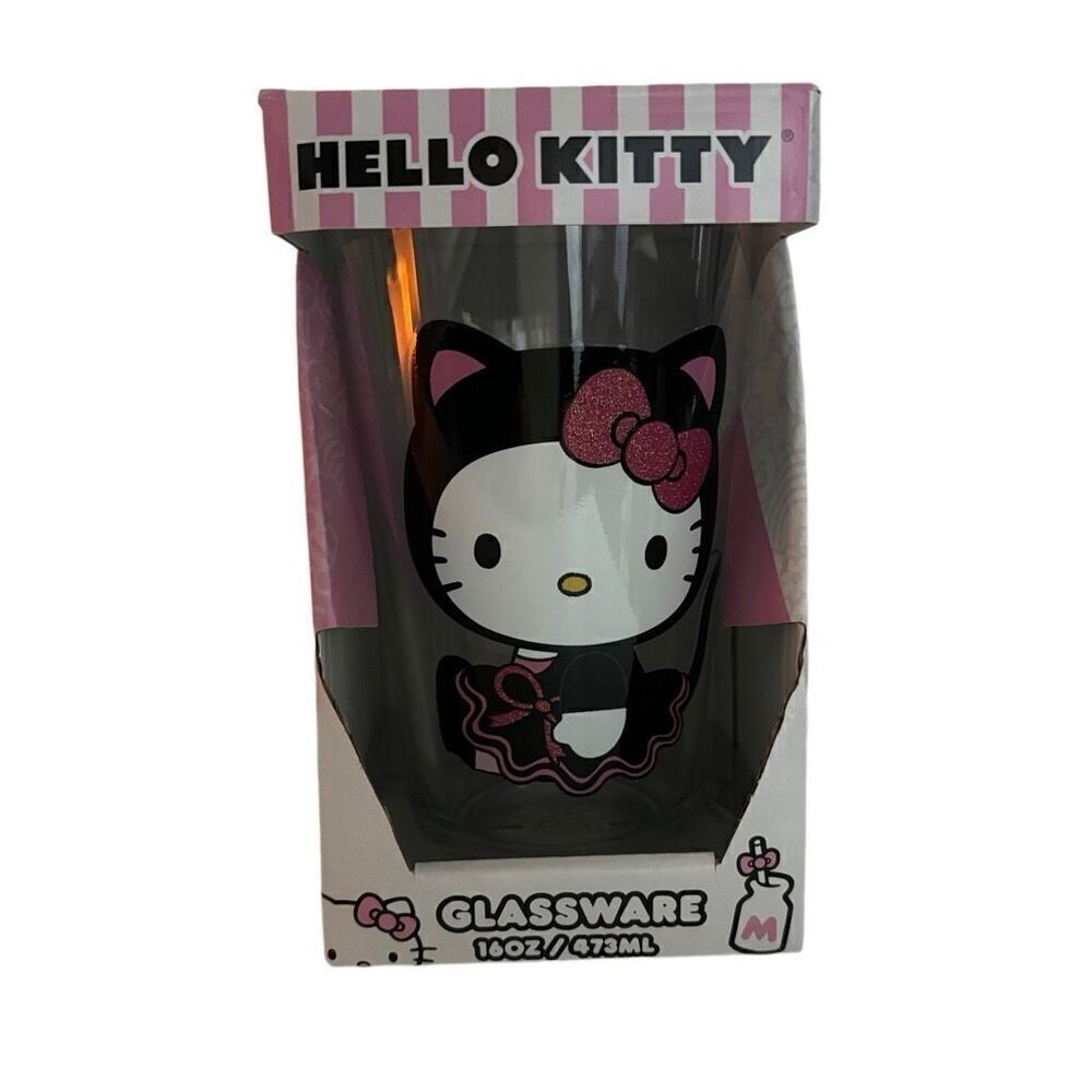 Hello Kitty Halloween CAT Sanrio Glassware Cup 16 oz Pint Glass NEW